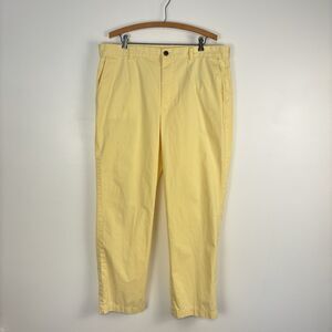 Brooks Brothers Mens 38x32 100% Cotton 346 Yellow Chino Khaki Pants Casual Flaw